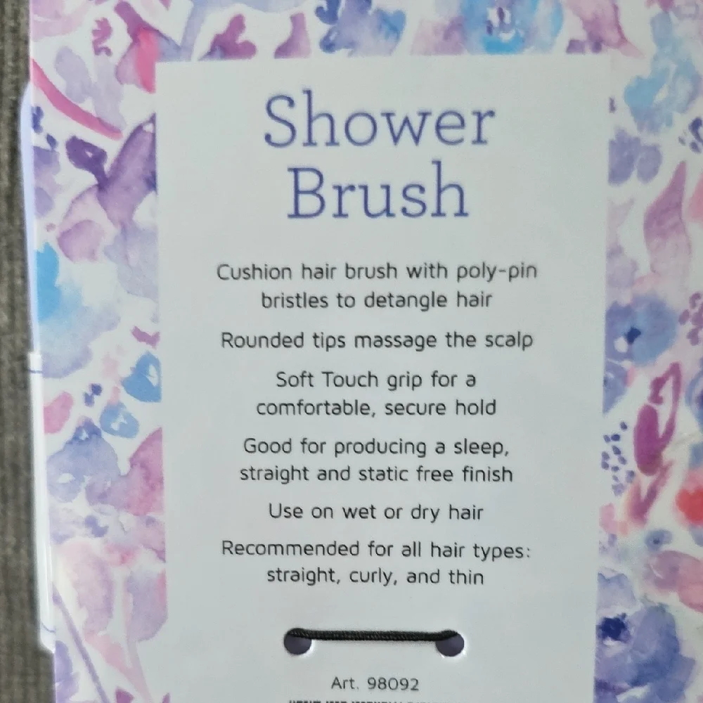 Precision Beauty Soft Touch Shower Brush - Purple, New. For Wet Or Dry Hair.